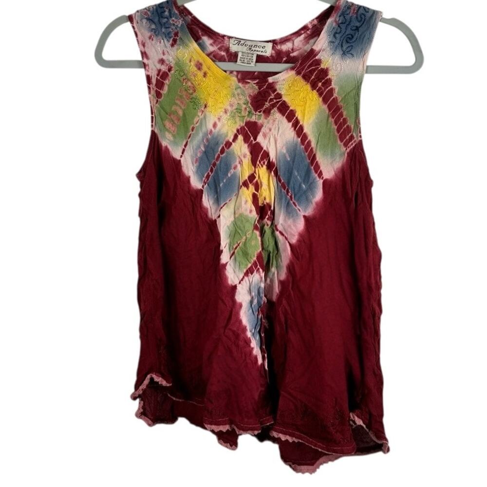 Advance Apparels Red Blue Yellow Green Boho Sleeveless Top Free Size